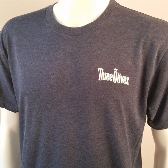 Three Olives Vodka Tee Shirt Heathered Blue - Picture 2 of 8